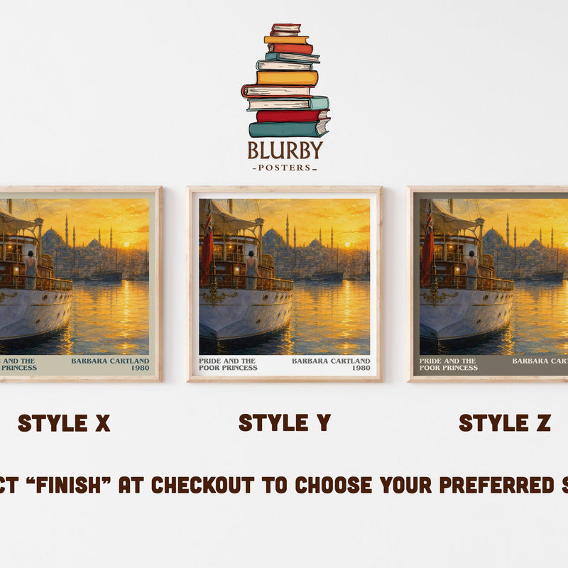 Pride And The Poor Princess literary print in frame leaning in hallway – romance wall art