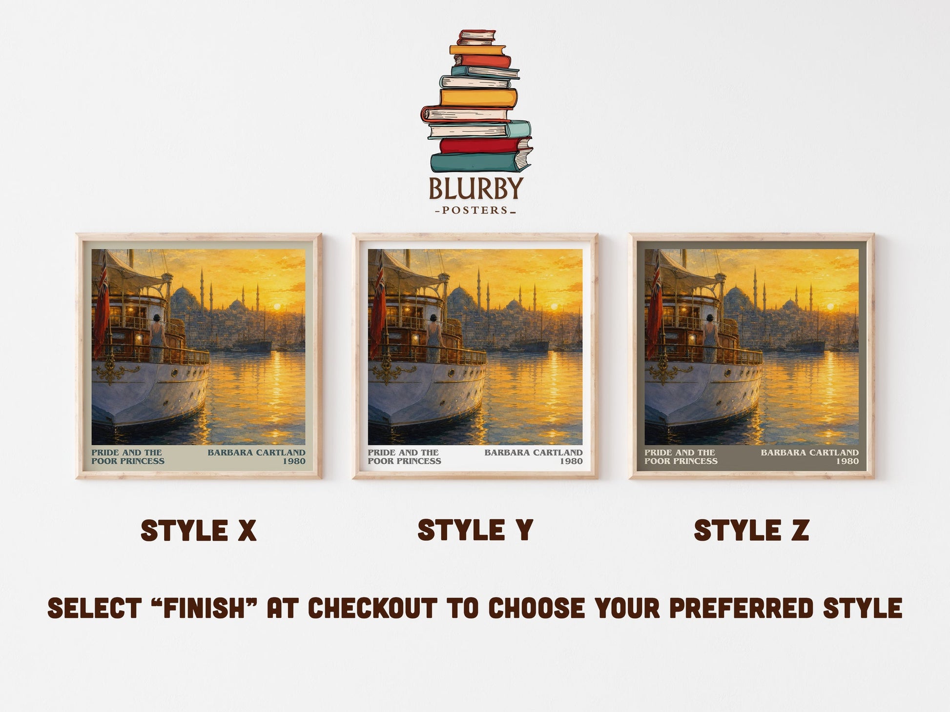 Pride And The Poor Princess literary print in frame leaning in hallway – romance wall art