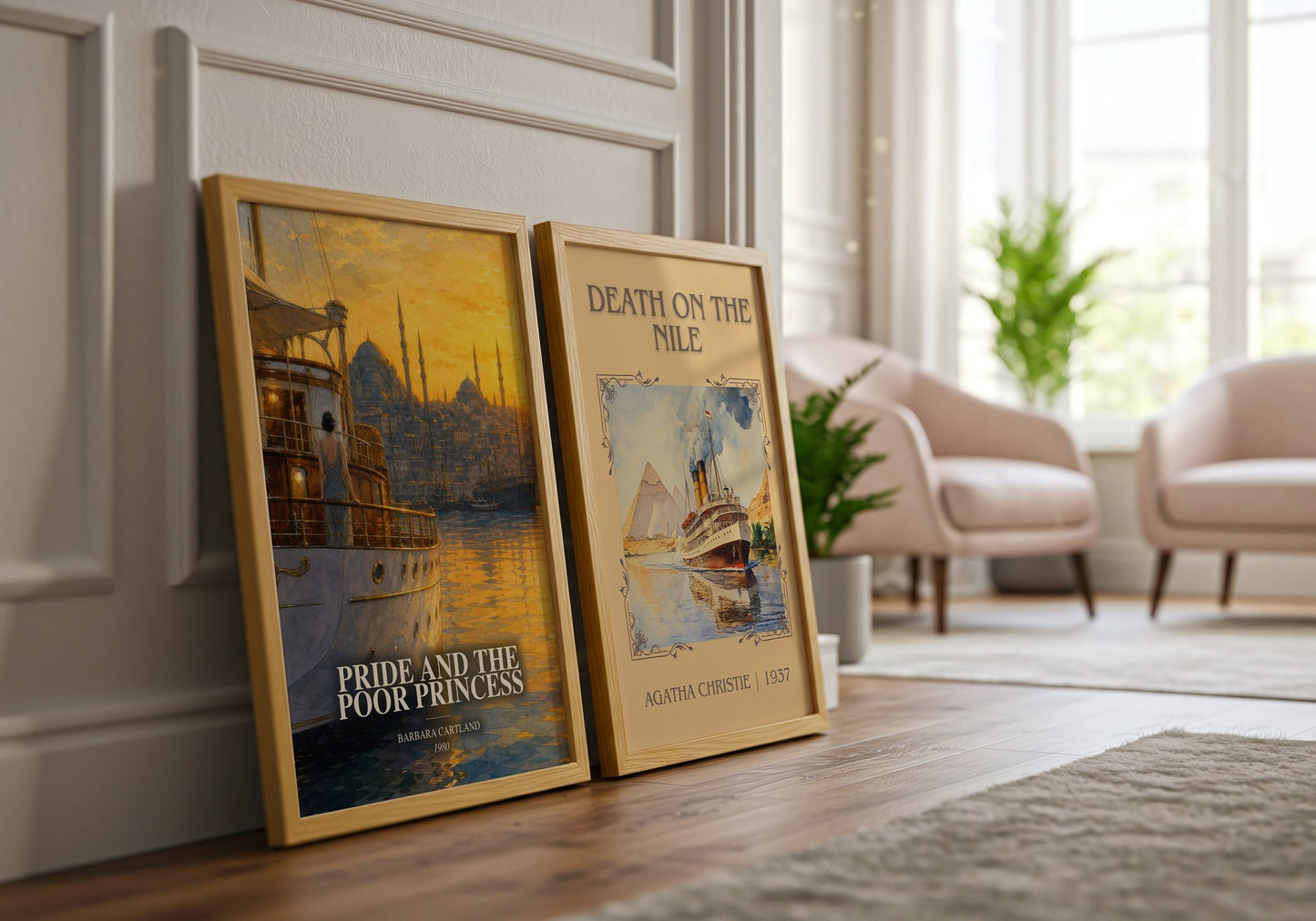 Pride And The Poor Princess watercolour print framed by window – literary home decor