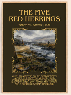 The Five Red Herrings Minimalist Book Poster by Dorothy L. Sayers – image 1
