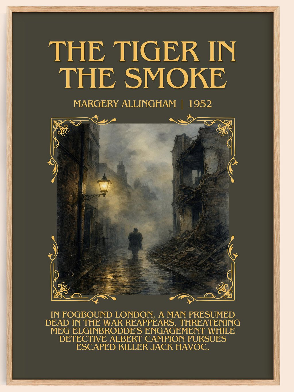 The Tiger in the Smoke Minimalist Book Poster by Margery Allingham – book poster