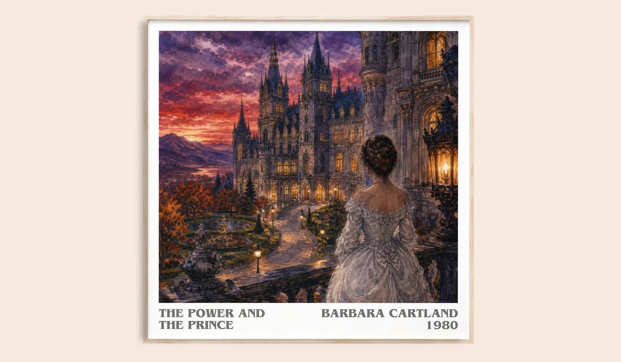 The Power And The Prince literary book poster by Barbara Cartland – framed literary art print