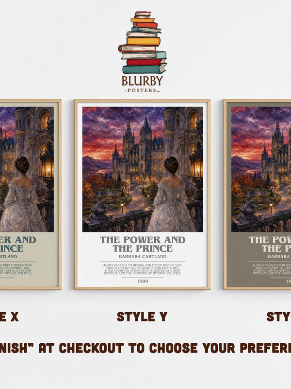 The Power And The Prince bookish print in frame leaning in hallway – romance wall art
