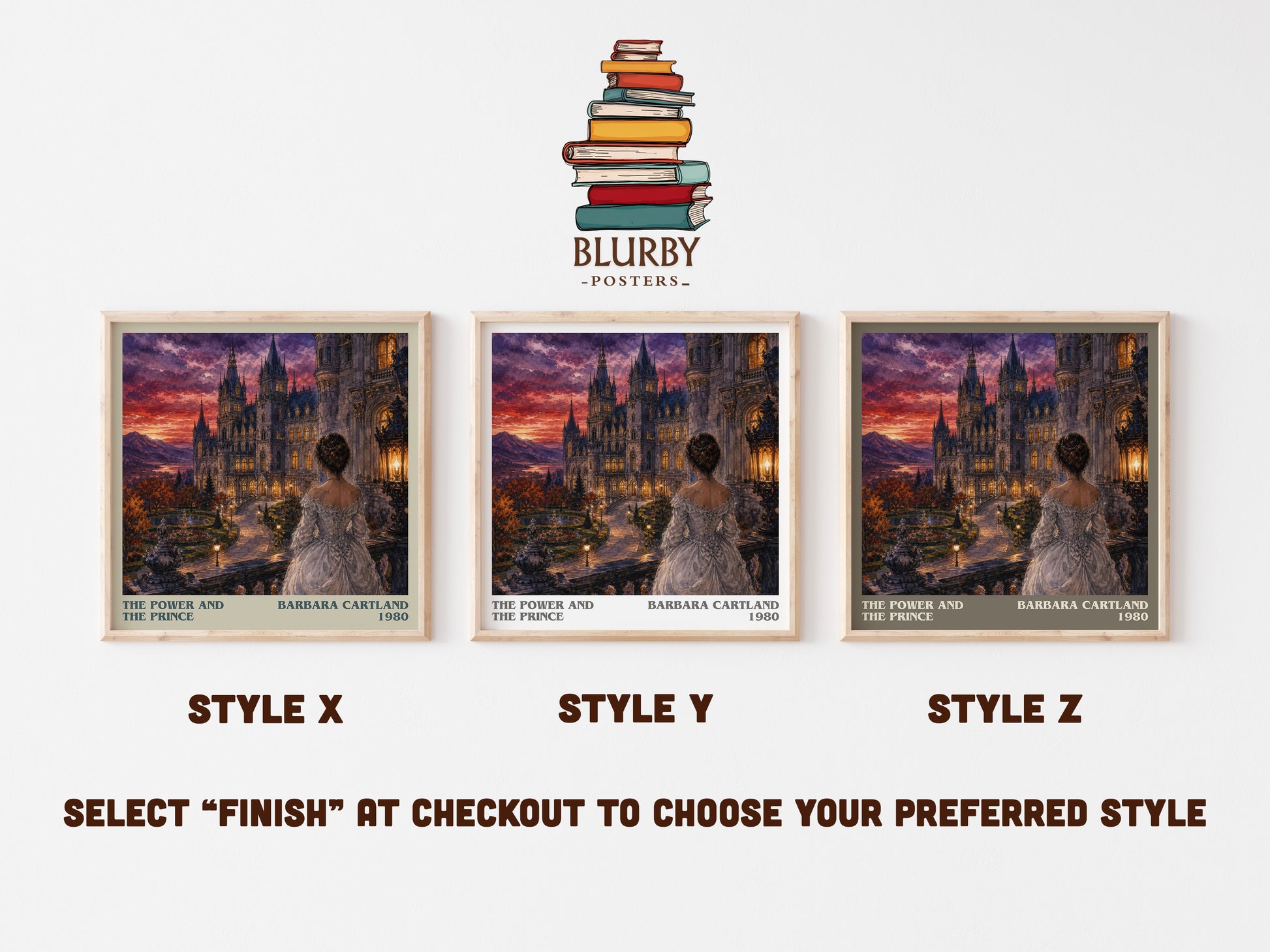 The Power And The Prince literary print in frame leaning in hallway – romance wall art