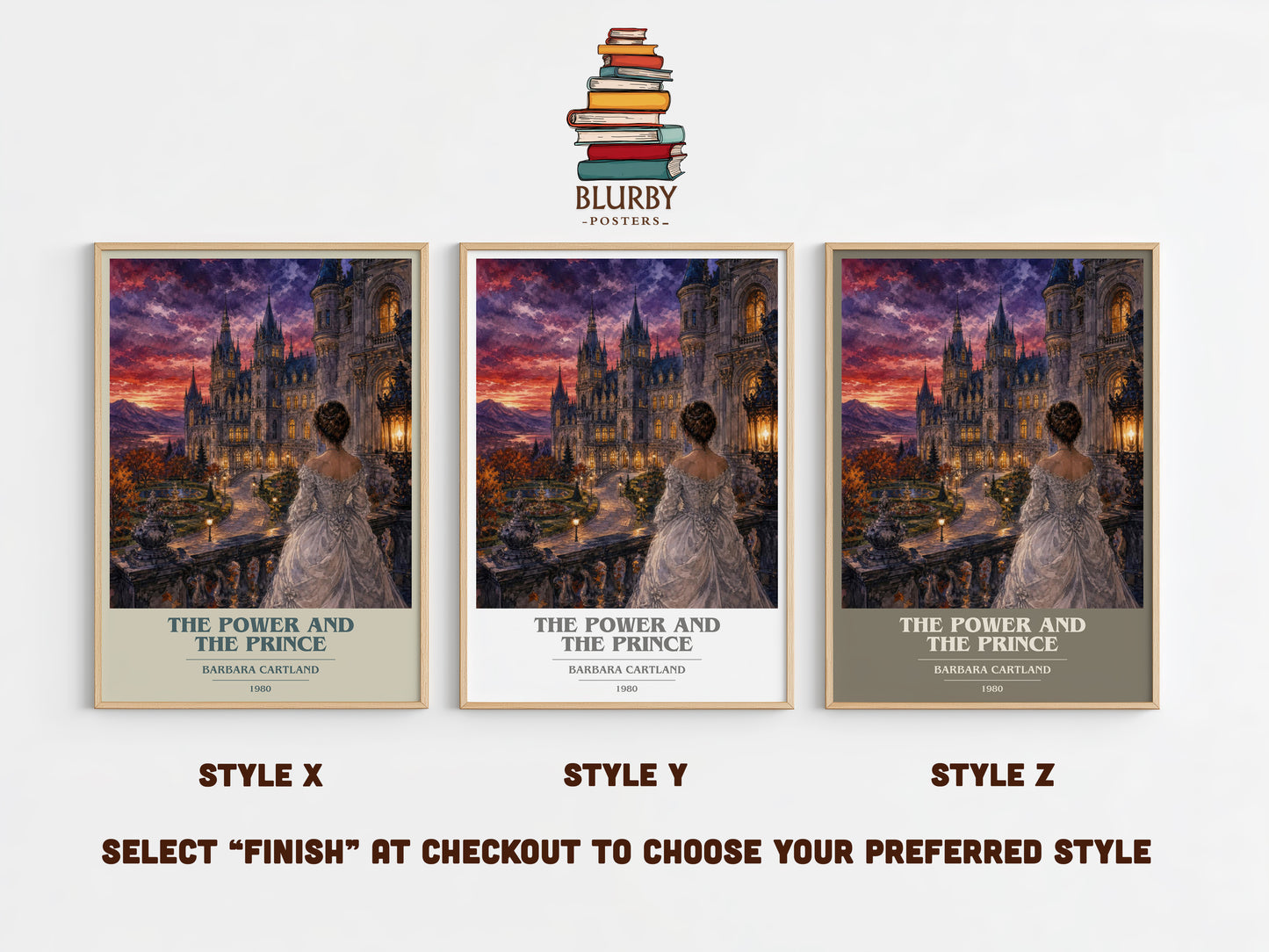 The Power And The Prince book cover print in frame leaning in hallway – romance wall art