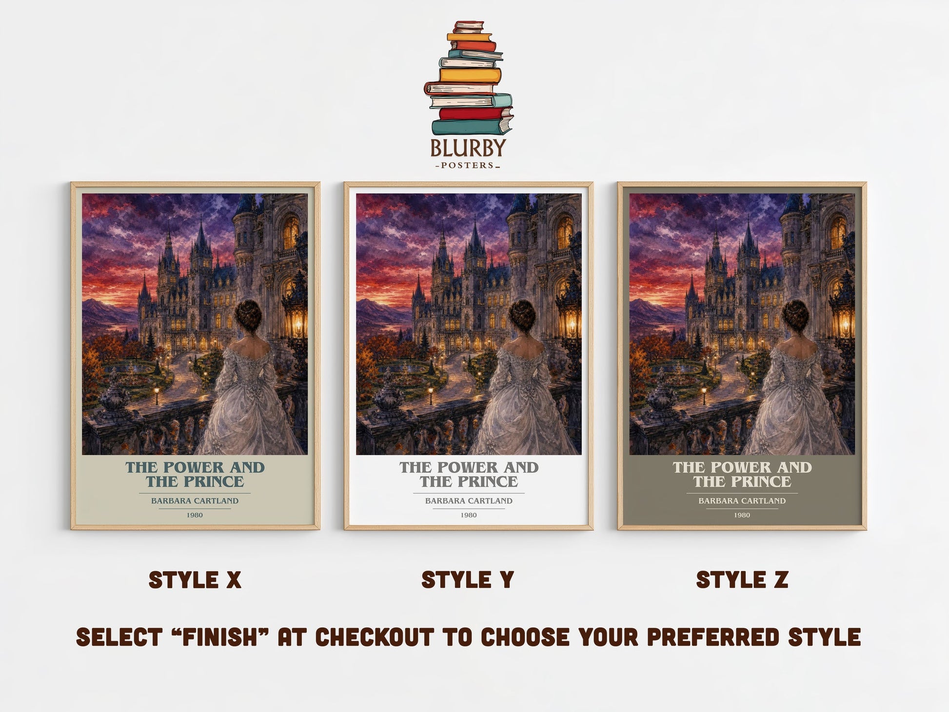 The Power And The Prince book cover print in frame leaning in hallway – romance wall art