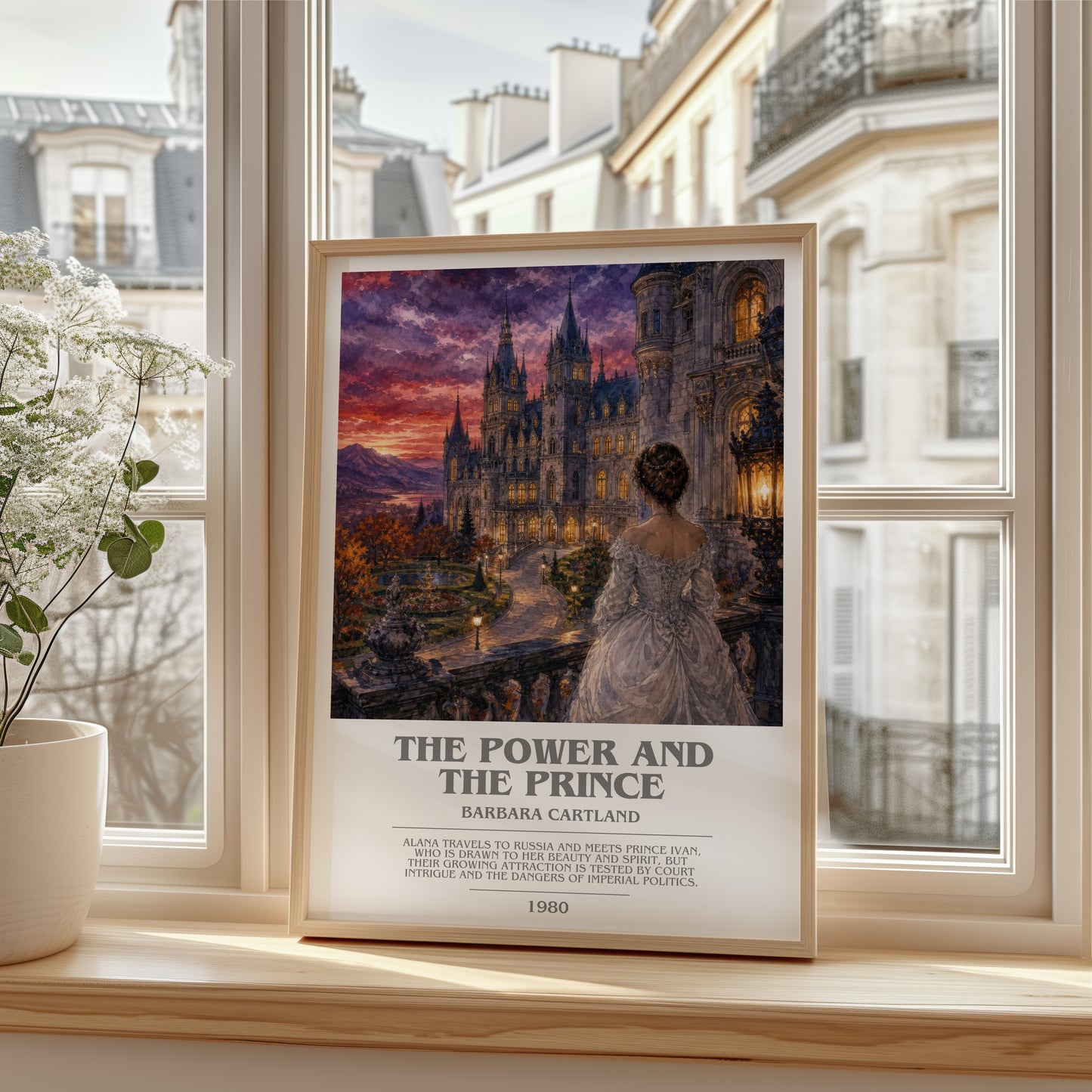 The Power And The Prince bookish poster colour and style options – Barbara Cartland book art