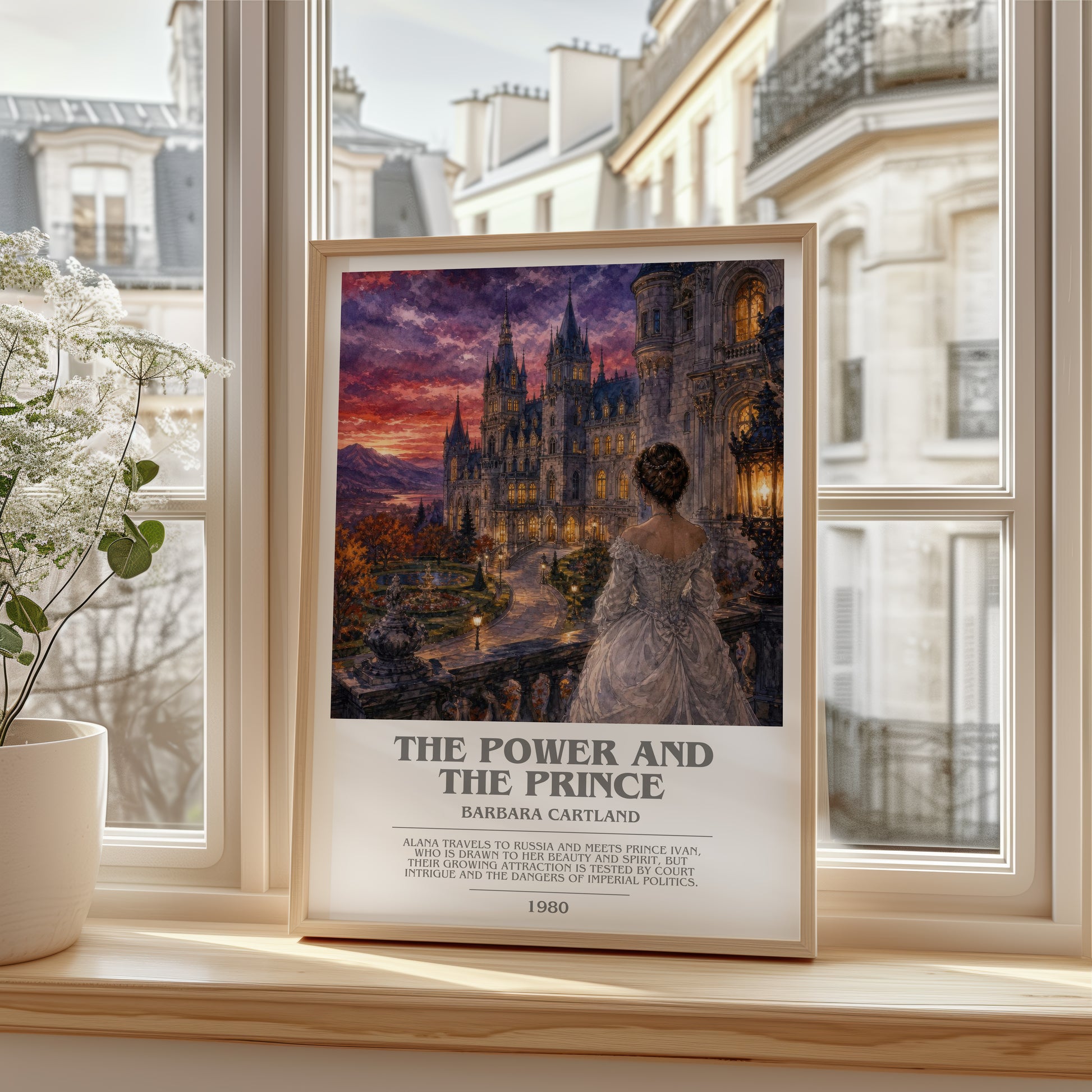 The Power And The Prince bookish poster colour and style options – Barbara Cartland book art
