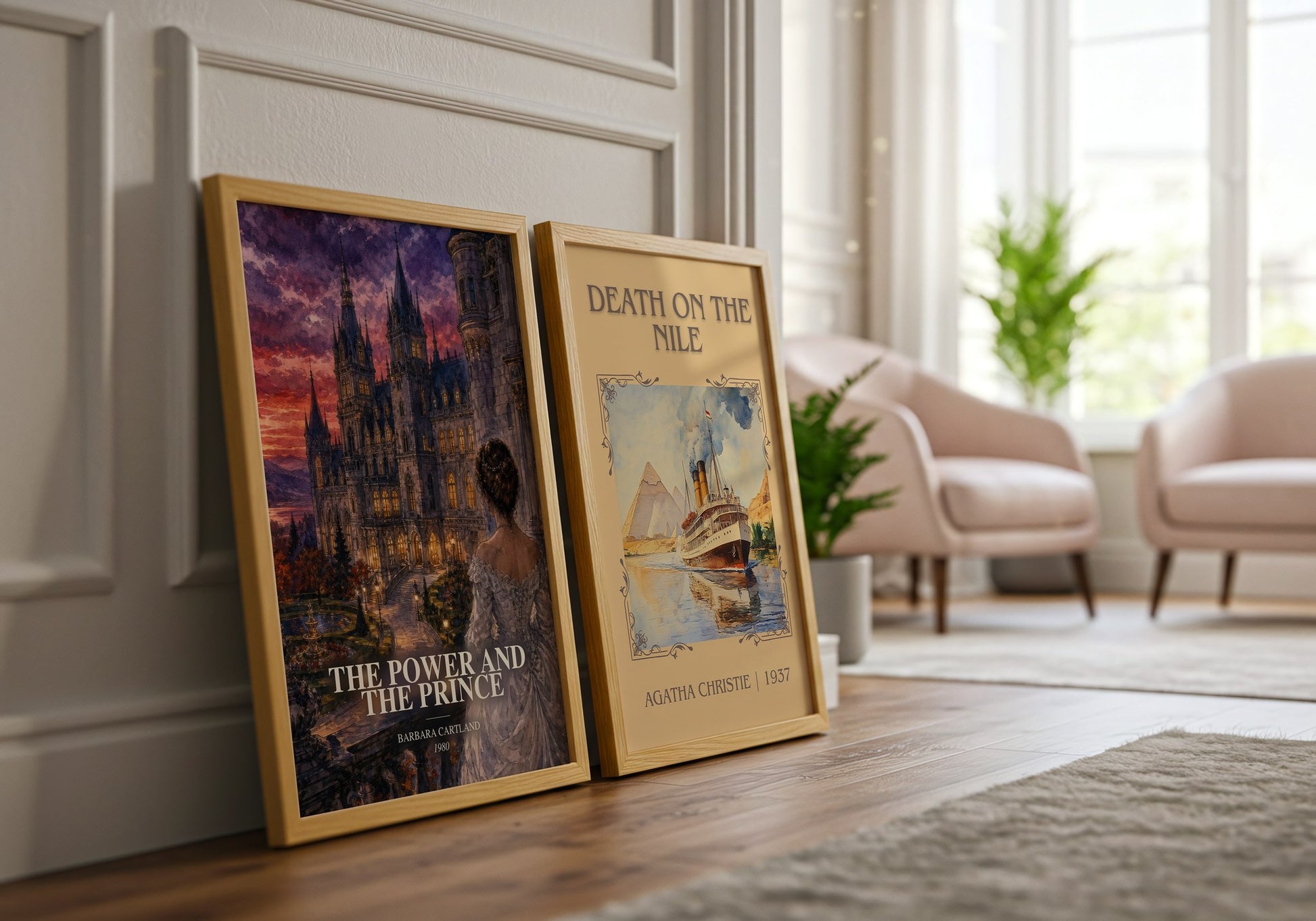 The Power And The Prince watercolour print framed by window – literary home decor