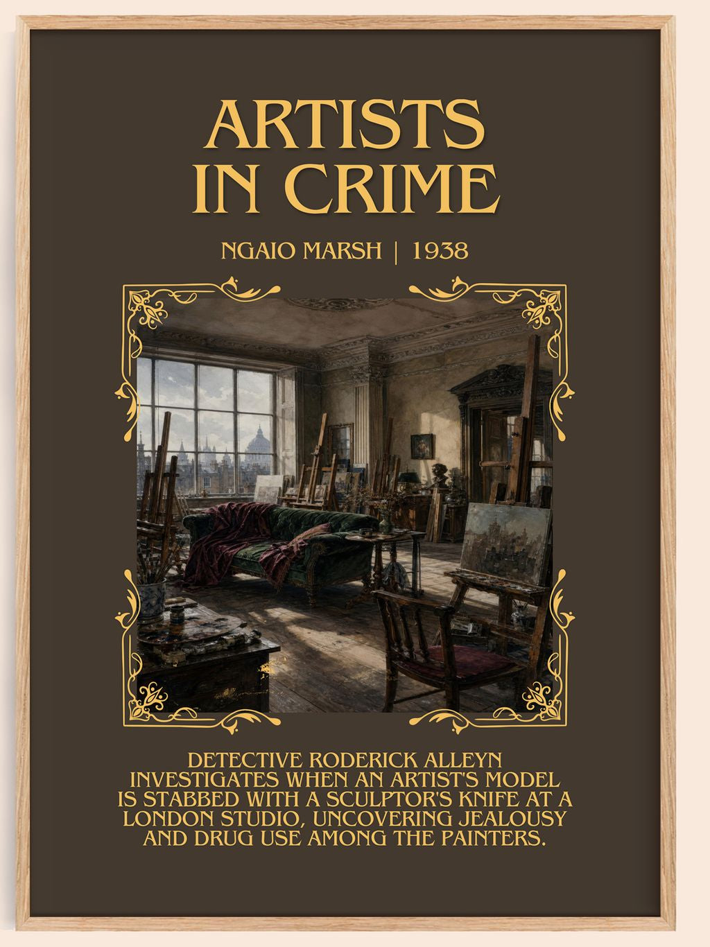 Artists in Crime Minimalist Book Poster by Ngaio Marsh – book poster