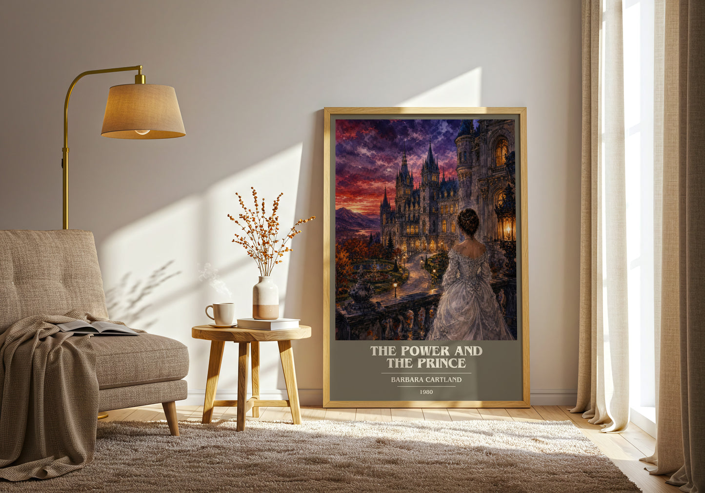 The Power And The Prince book cover print on bookshelf – Barbara Cartland fan gift