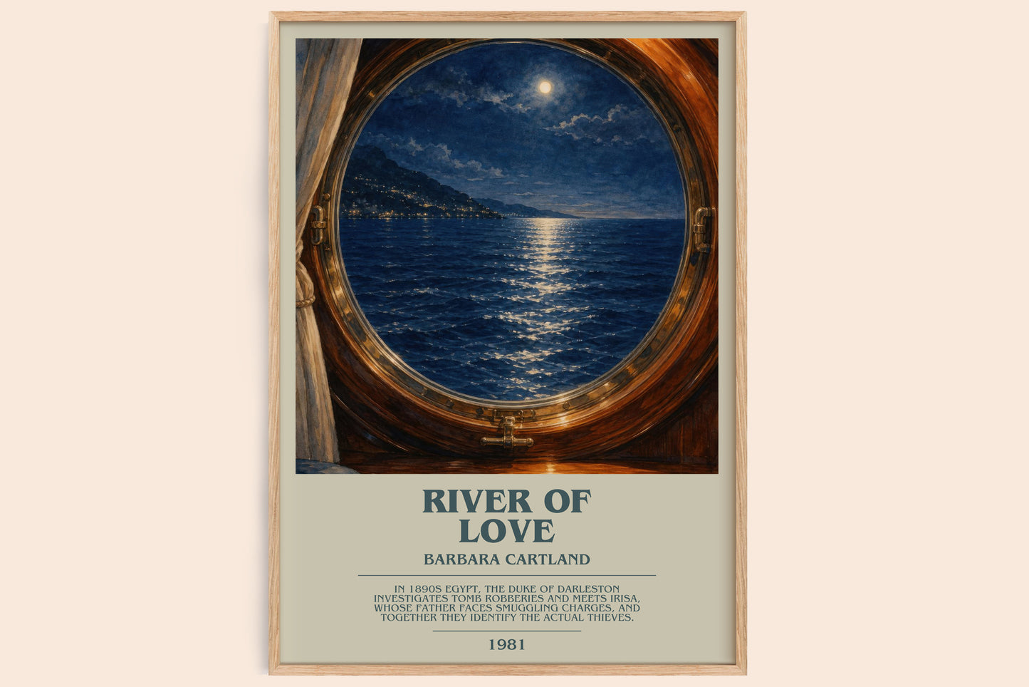 River Of Love bookish book poster by Barbara Cartland – framed literary art print