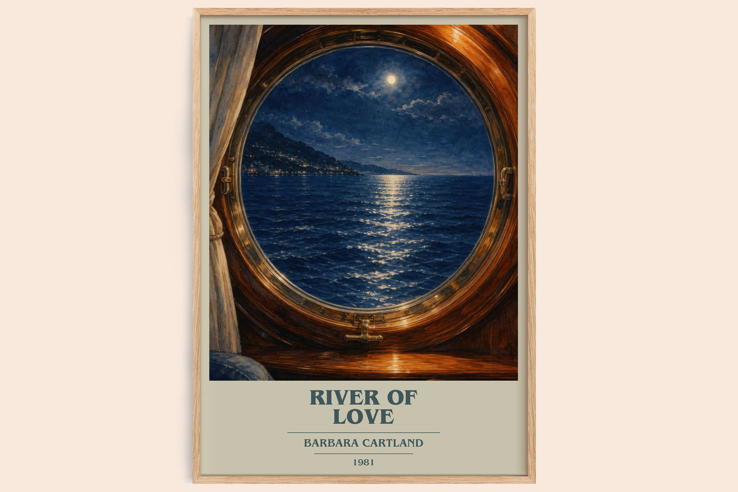 River Of Love book cover book poster by Barbara Cartland – framed literary art print