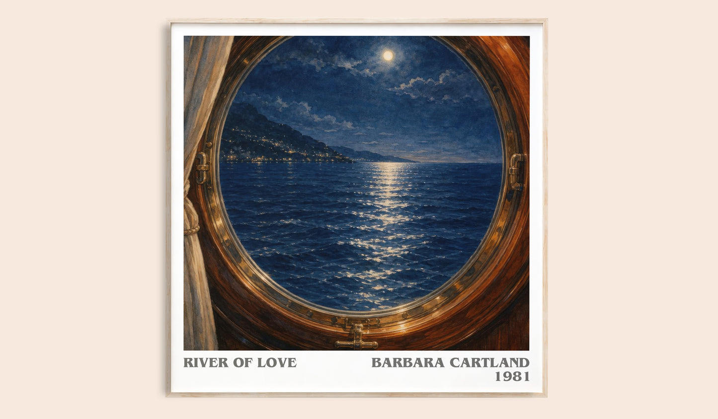 River Of Love literary book poster by Barbara Cartland – framed literary art print