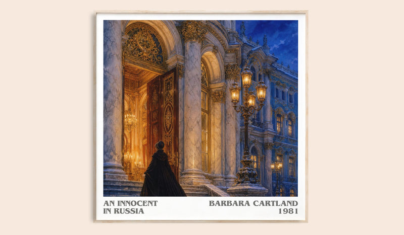 An Innocent In Russia literary book poster by Barbara Cartland – framed literary art print