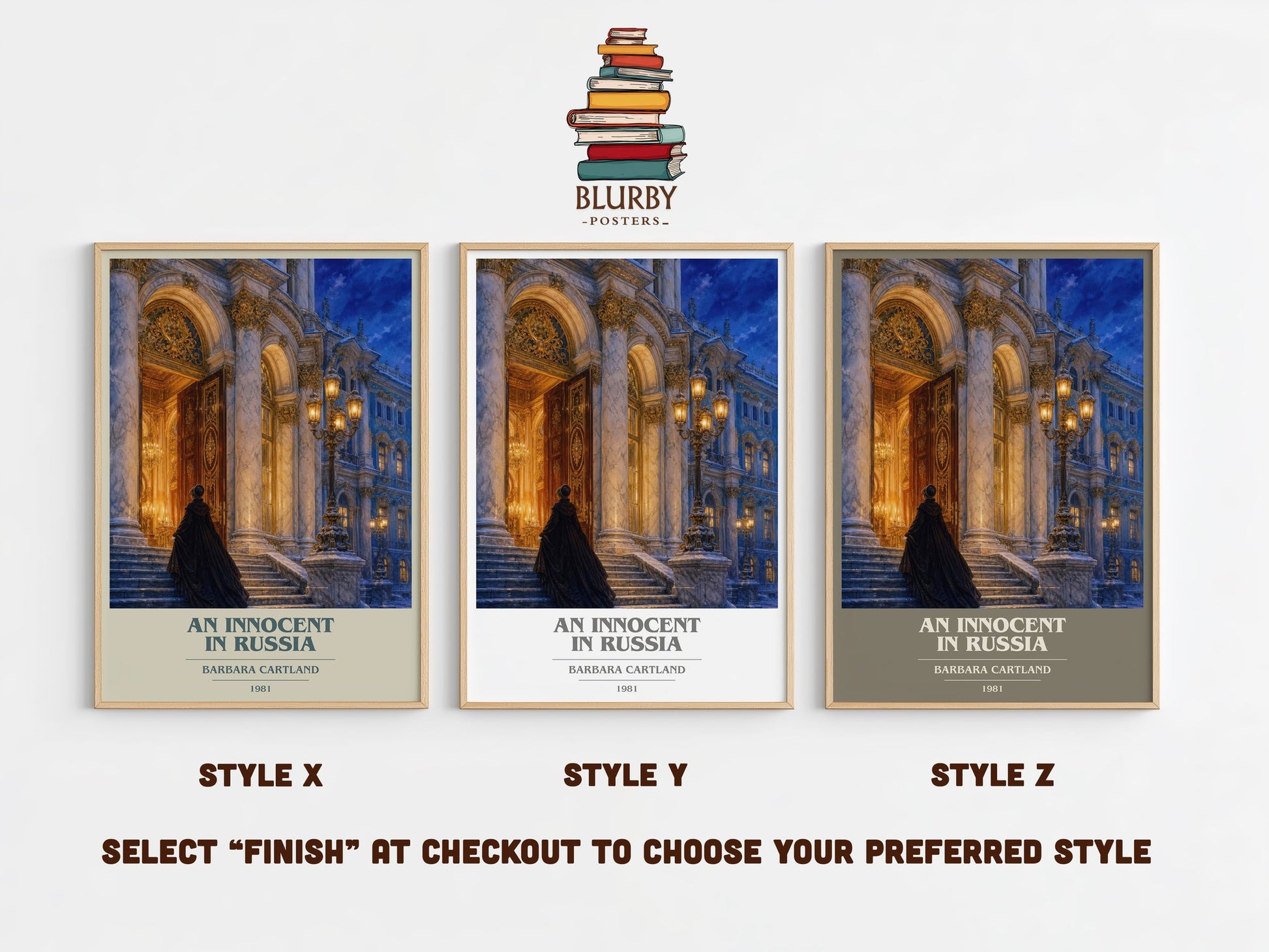 An Innocent In Russia book cover print in frame leaning in hallway – romance wall art