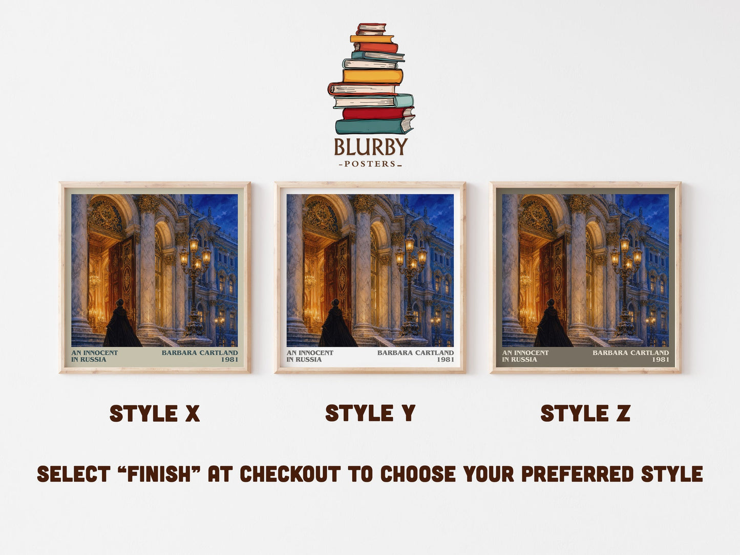 An Innocent In Russia literary print in frame leaning in hallway – romance wall art