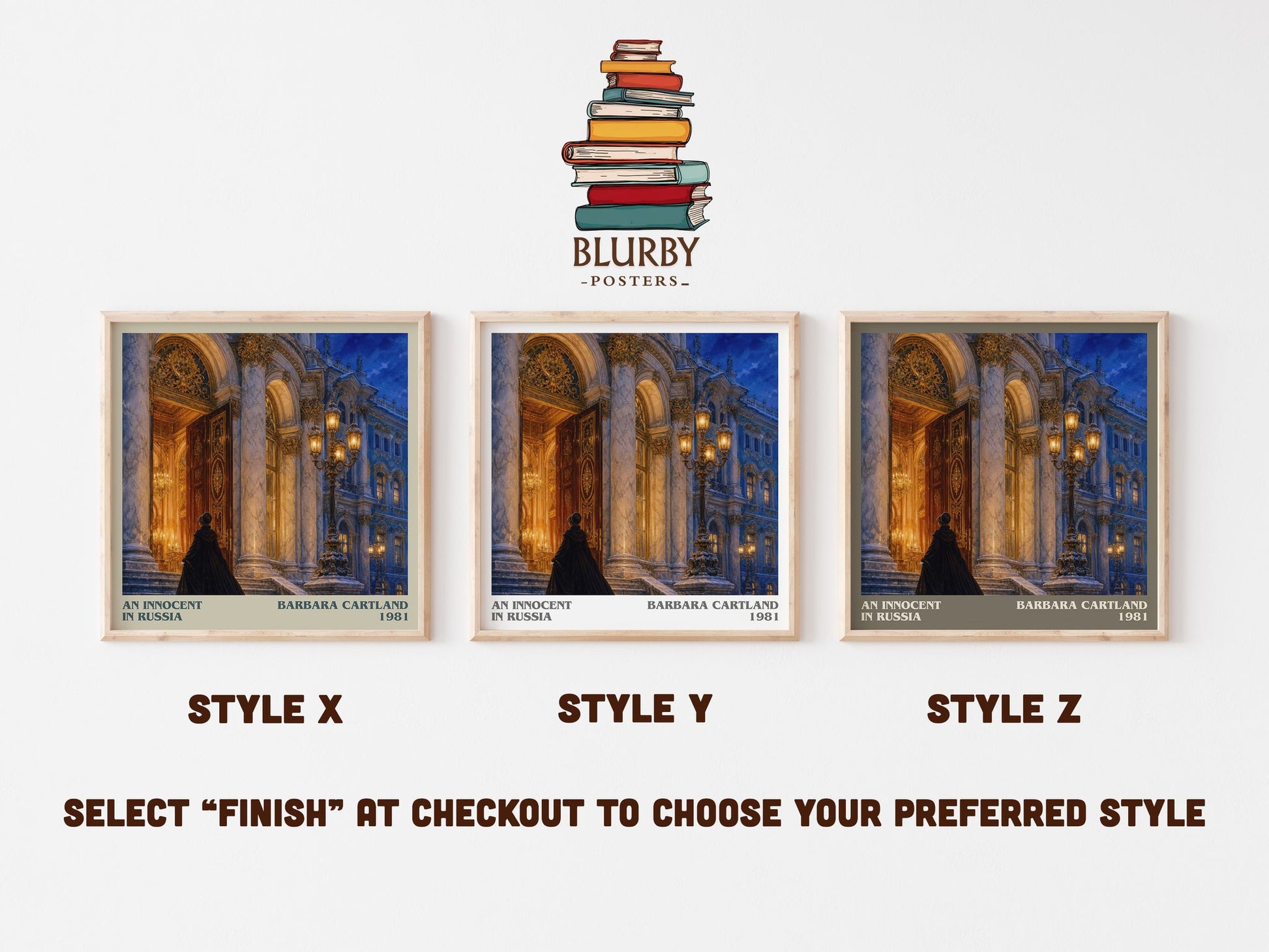 An Innocent In Russia literary print in frame leaning in hallway – romance wall art