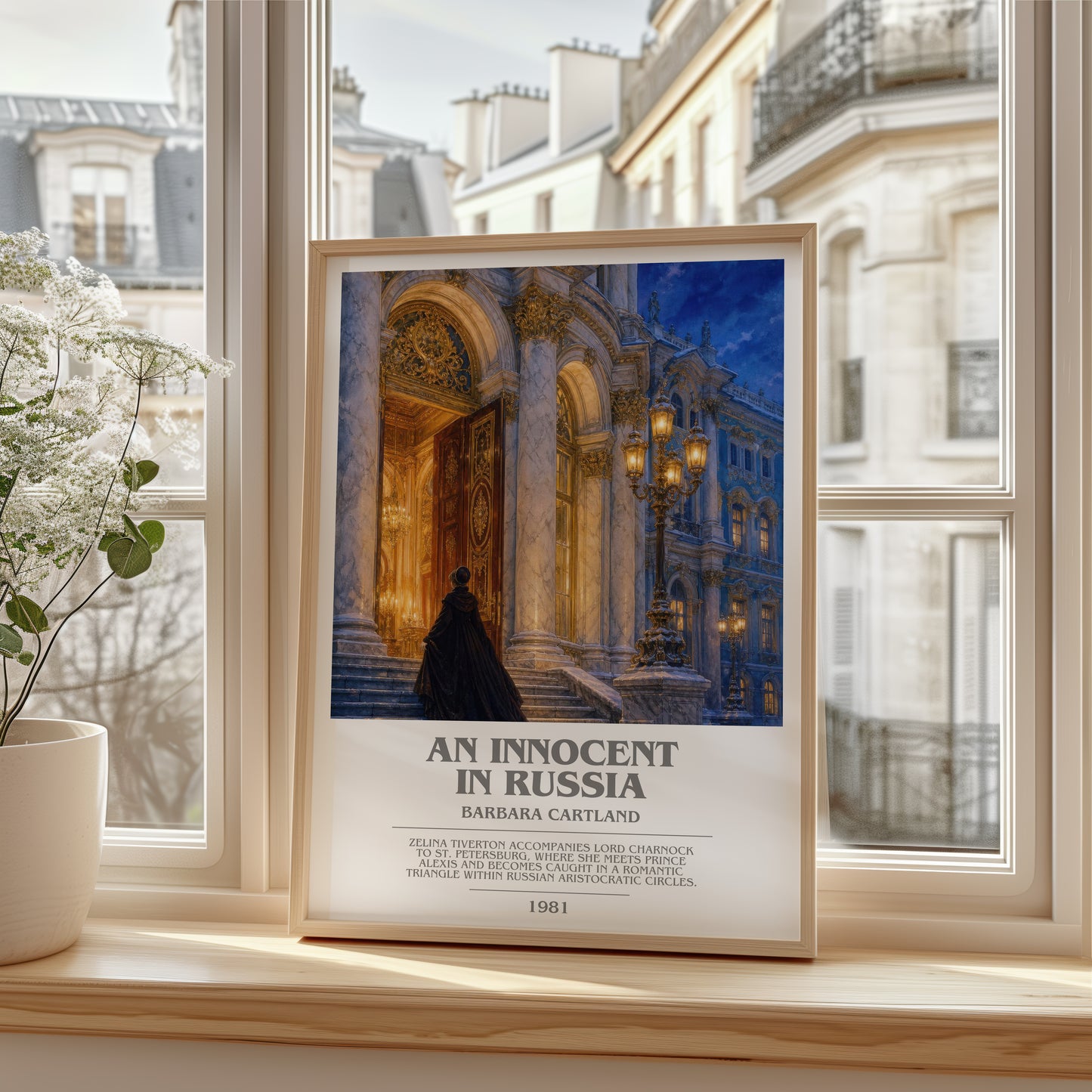 An Innocent In Russia bookish poster colour and style options – Barbara Cartland book art