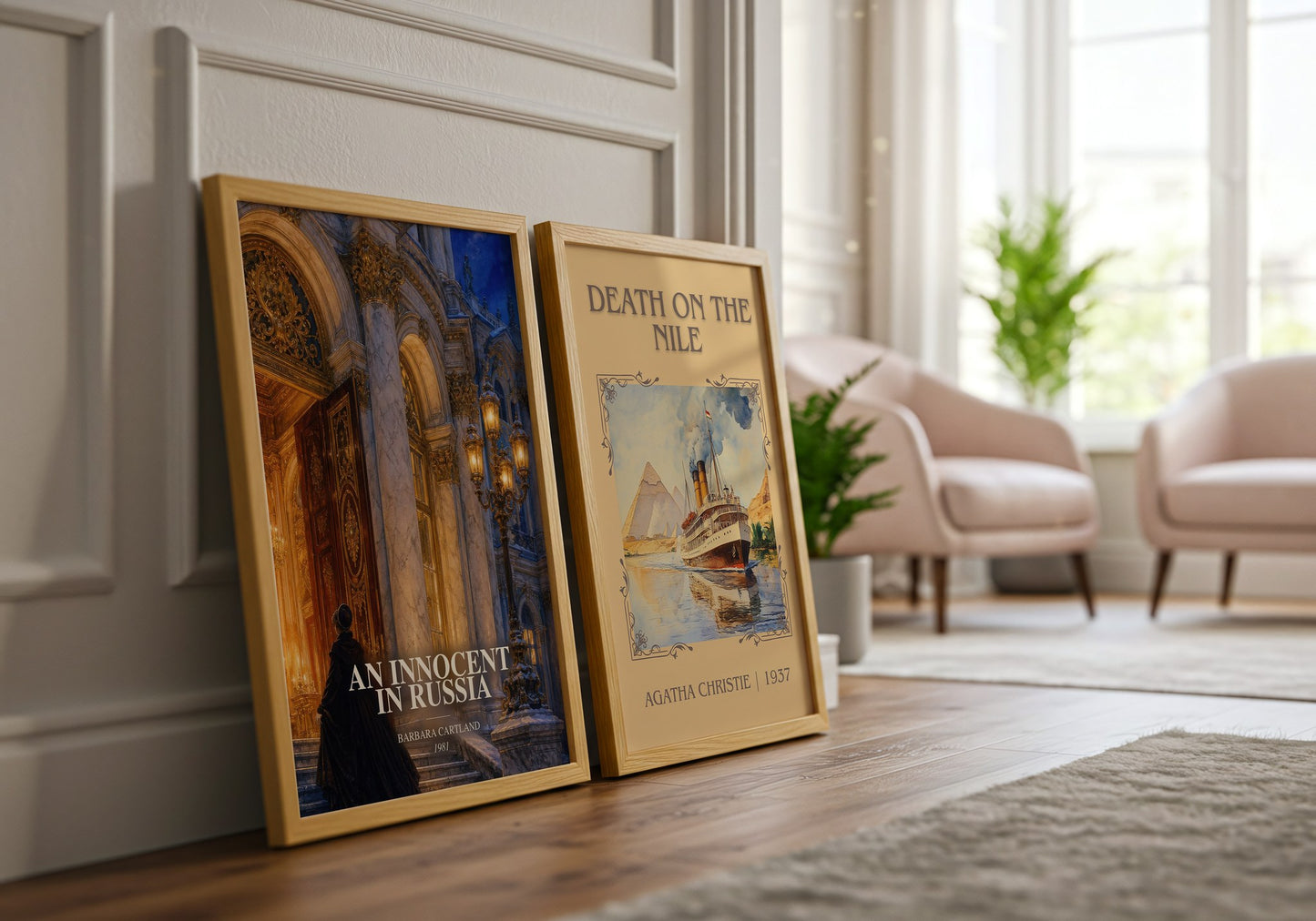 An Innocent In Russia watercolour print framed by window – literary home decor