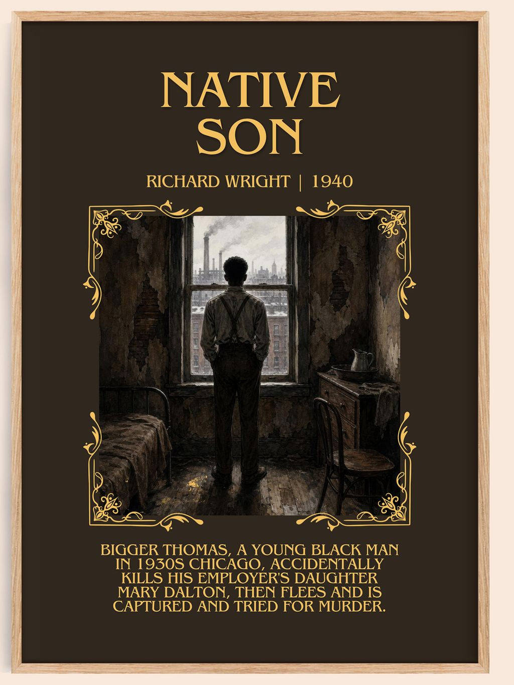 Native Son Minimalist Book Poster by Richard Wright – book poster