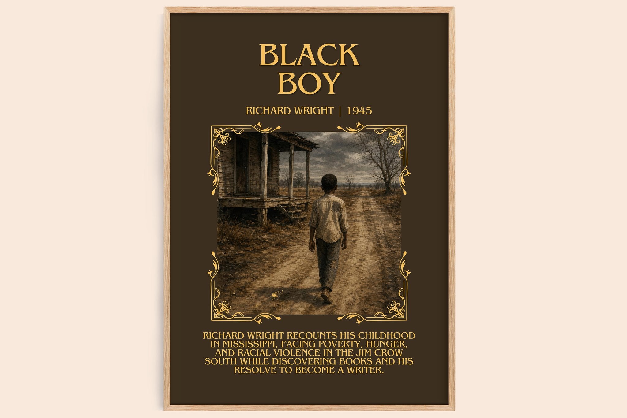 Black Boy Minimalist Book Poster by Richard Wright