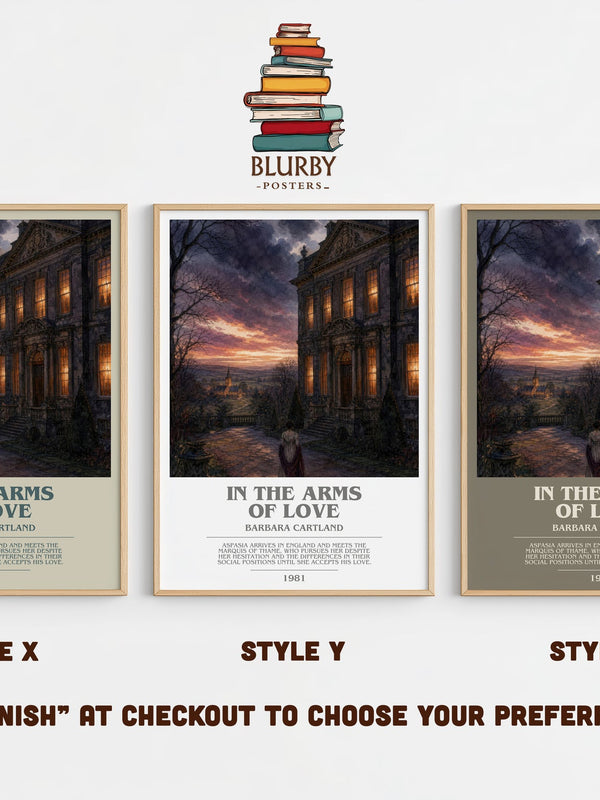 In The Arms Of Love bookish print in frame leaning in hallway – romance wall art