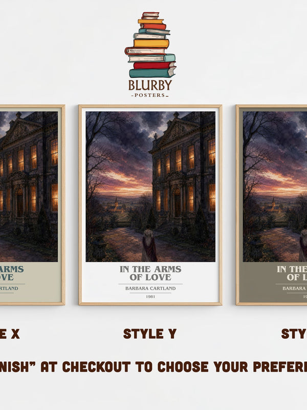In The Arms Of Love book cover print in frame leaning in hallway – romance wall art
