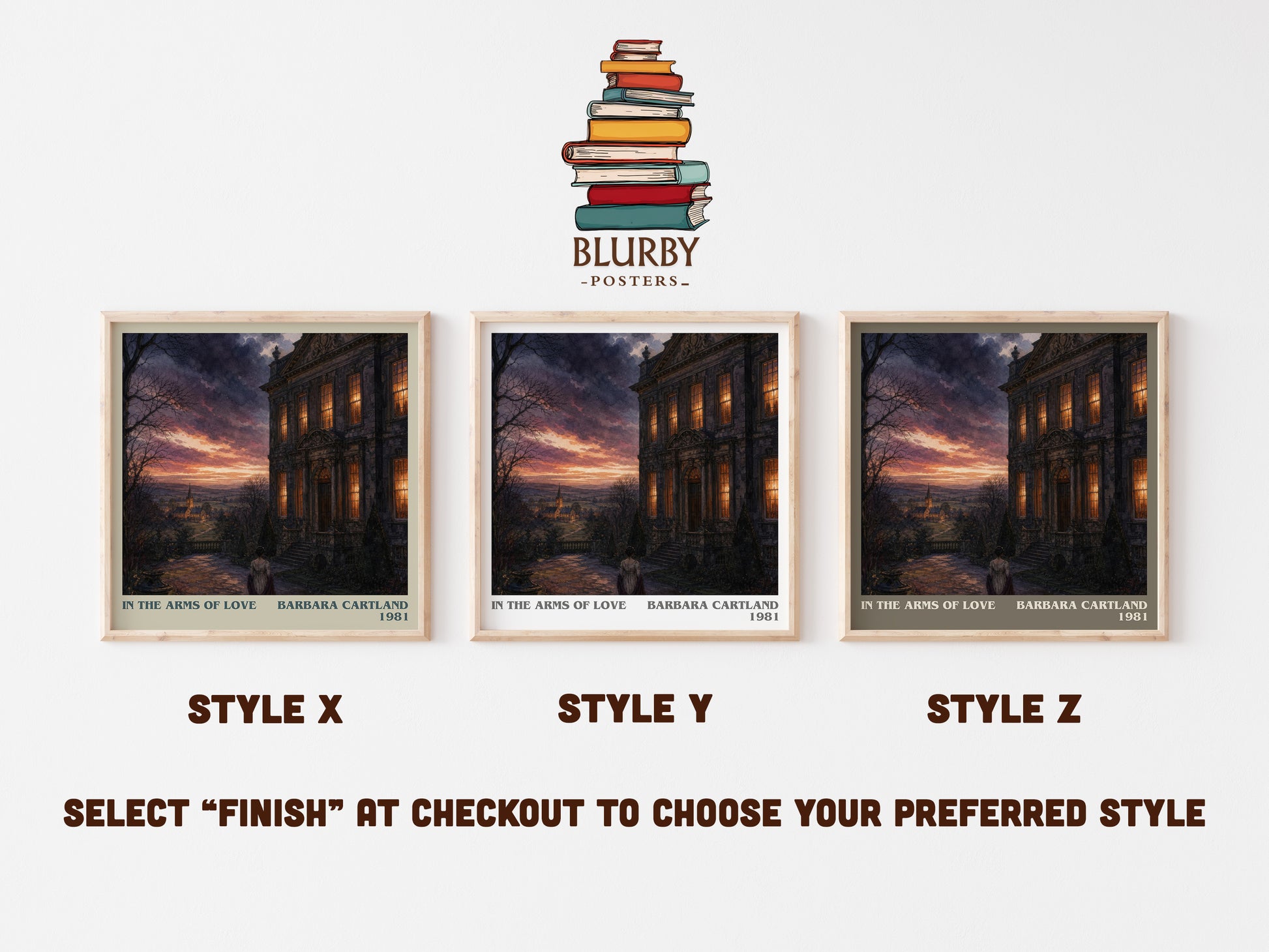 In The Arms Of Love literary print in frame leaning in hallway – romance wall art