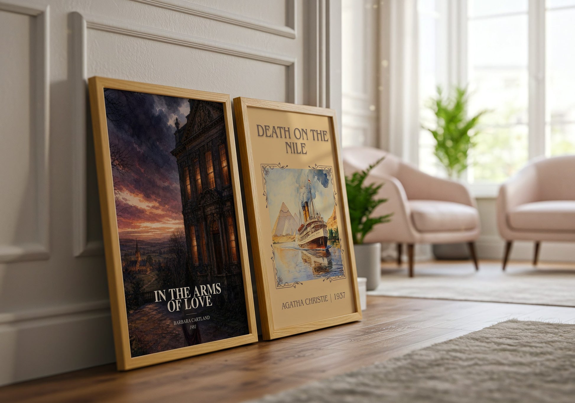 In The Arms Of Love watercolour print framed by window – literary home decor