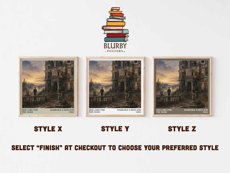 Dollars For The Duke literary print in frame leaning in hallway – romance wall art