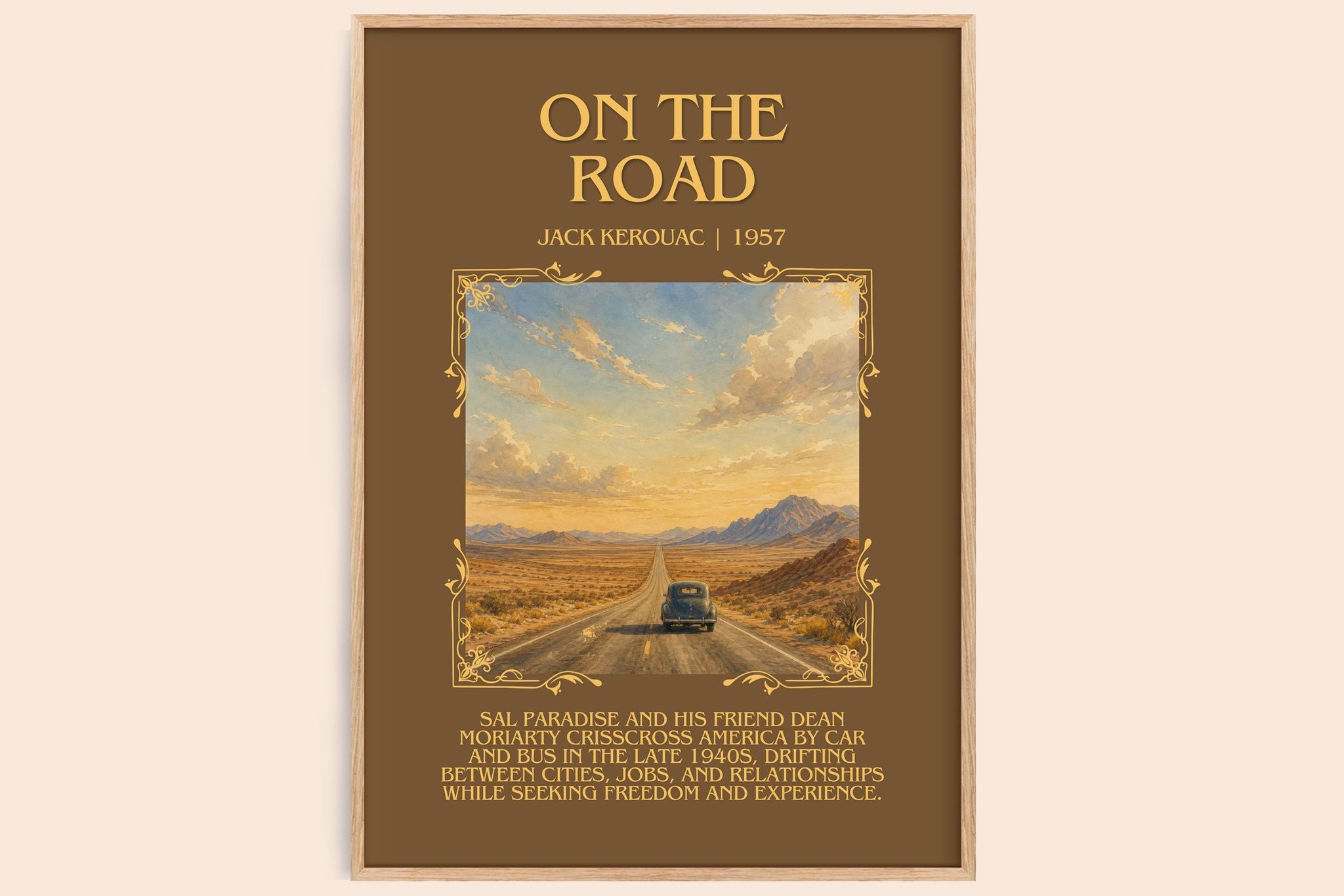 On the Road Minimalist Book Poster by Jack Kerouac