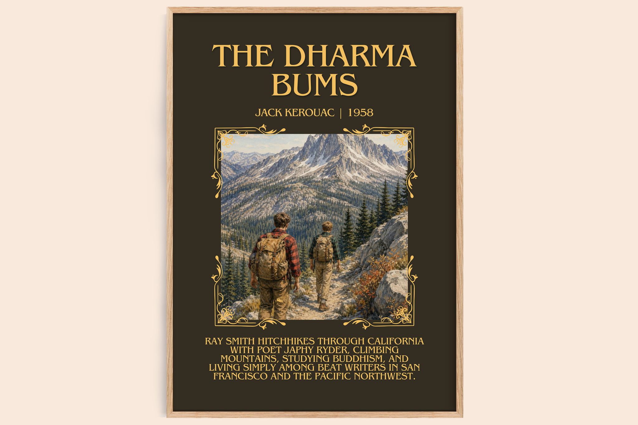 The Dharma Bums Minimalist Book Poster by Jack Kerouac