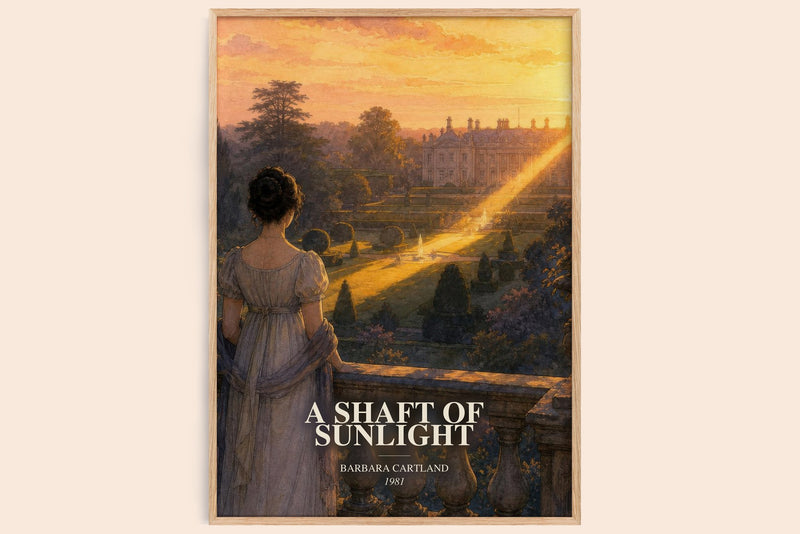 A Shaft Of Sunlight watercolour book poster by Barbara Cartland – framed literary art print