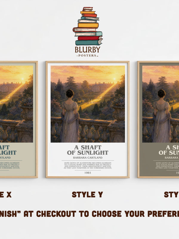 A Shaft Of Sunlight bookish print in frame leaning in hallway – romance wall art