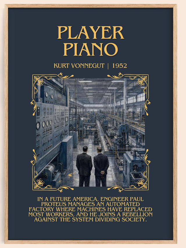 Player Piano Minimalist Book Poster by Kurt Vonnegut