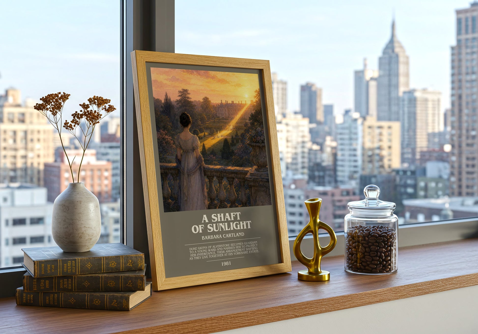 A Shaft Of Sunlight bookish print framed by window – literary home decor