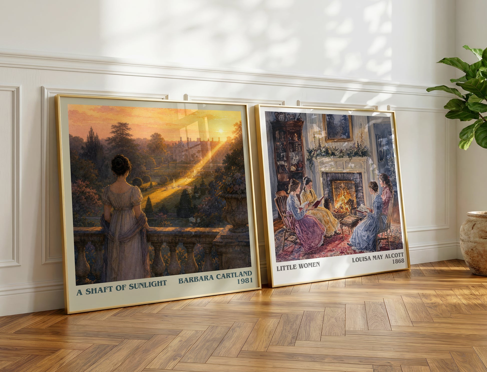 A Shaft Of Sunlight literary print on bookshelf – Barbara Cartland fan gift