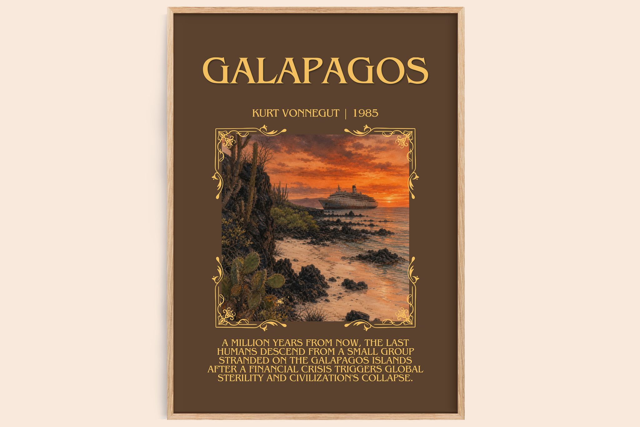 Galápagos Minimalist Book Poster by Kurt Vonnegut