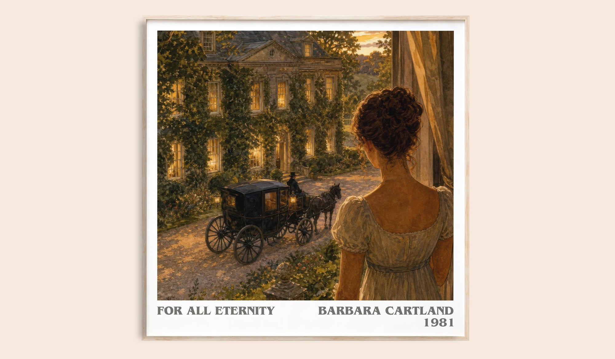 For All Eternity literary book poster by Barbara Cartland – framed literary art print