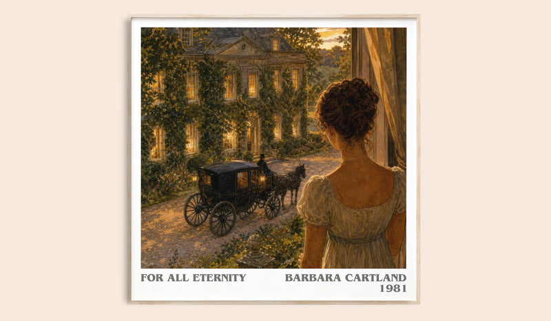 For All Eternity literary book poster by Barbara Cartland – framed literary art print