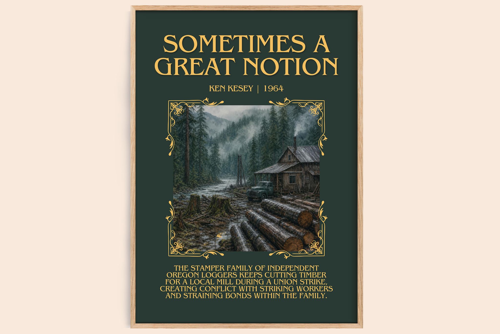 Sometimes a Great Notion Minimalist Book Poster by Ken Kesey
