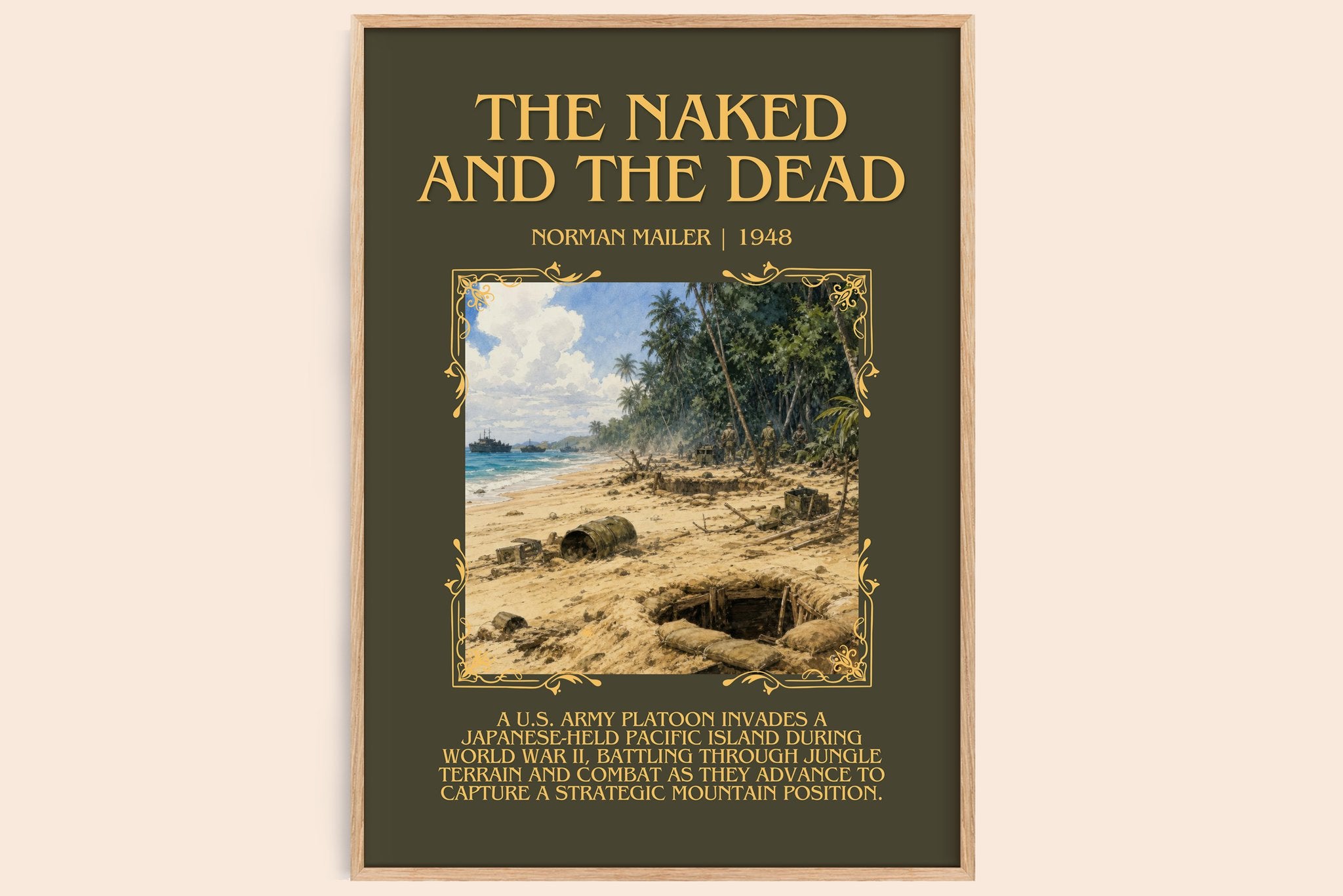 The Naked and the Dead Minimalist Book Poster by Norman Mailer