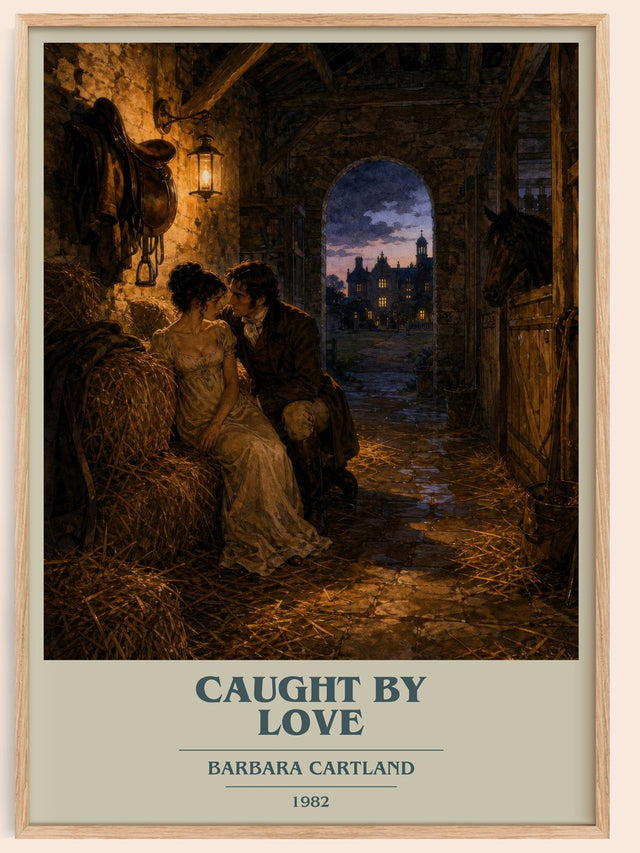 Caught By Love Book Cover Poster by Barbara Cartland