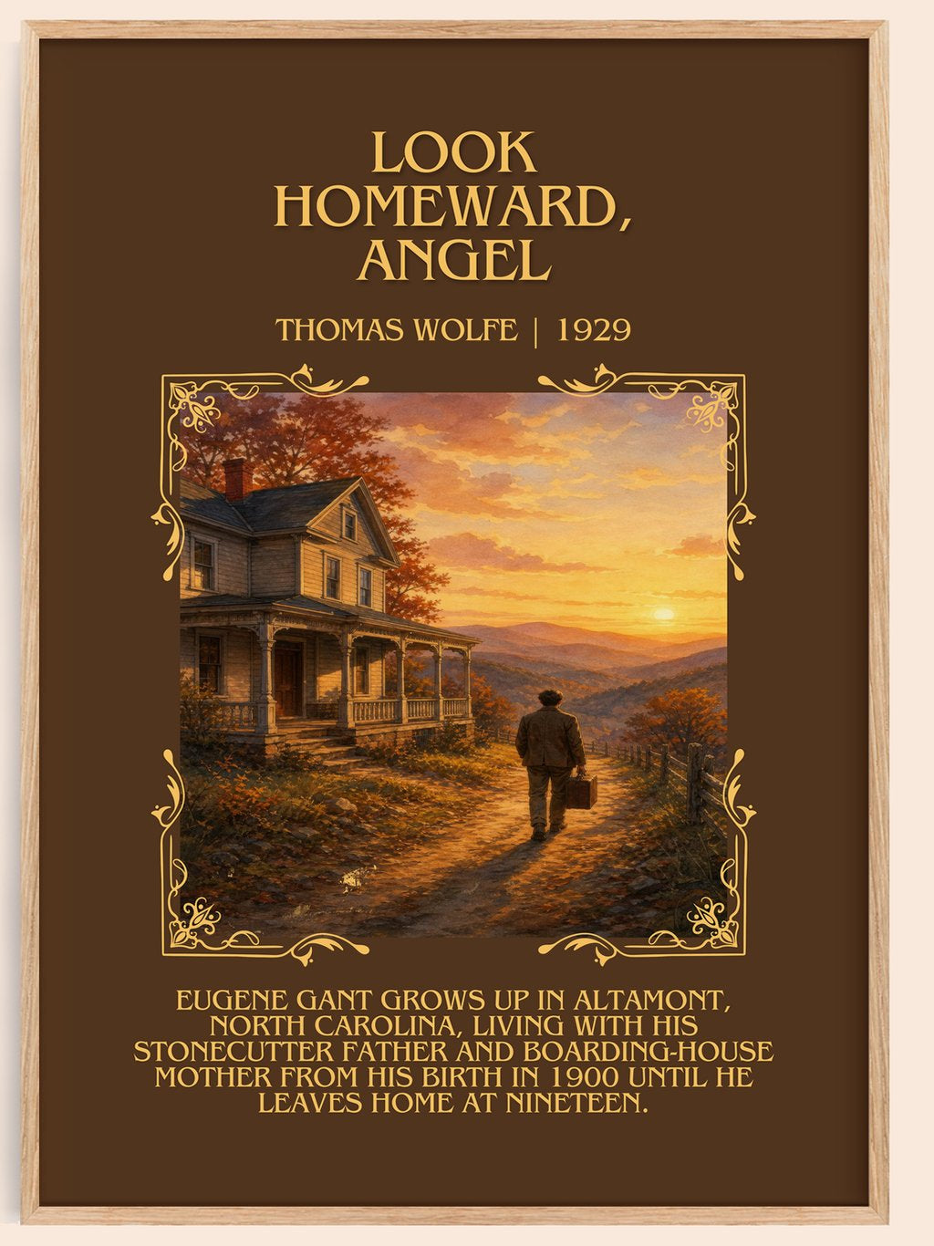 Look Homeward, Angel Minimalist Book Poster by Thomas Wolfe – book poster