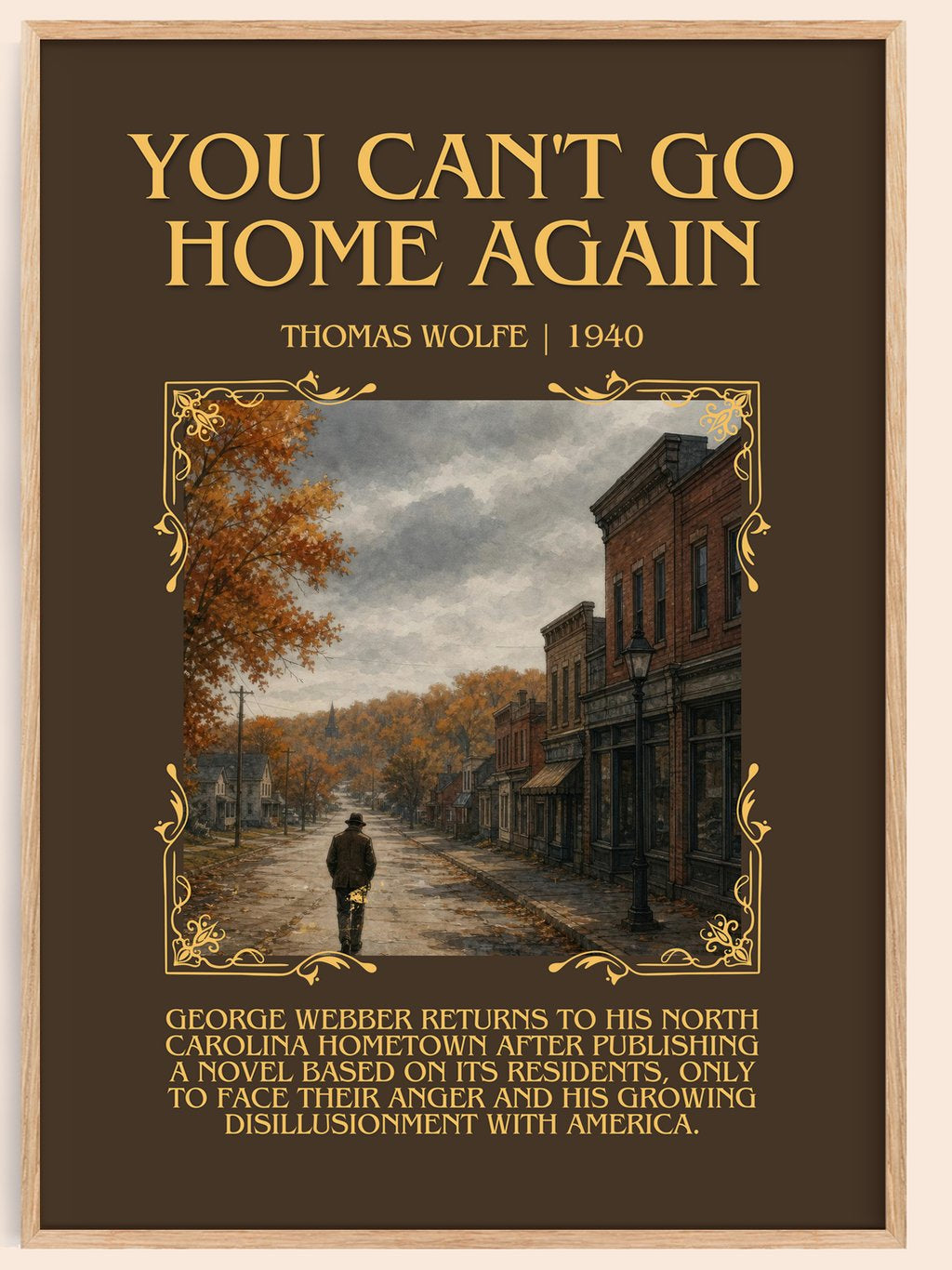 You Can't Go Home Again Minimalist Book Poster by Thomas Wolfe – book poster