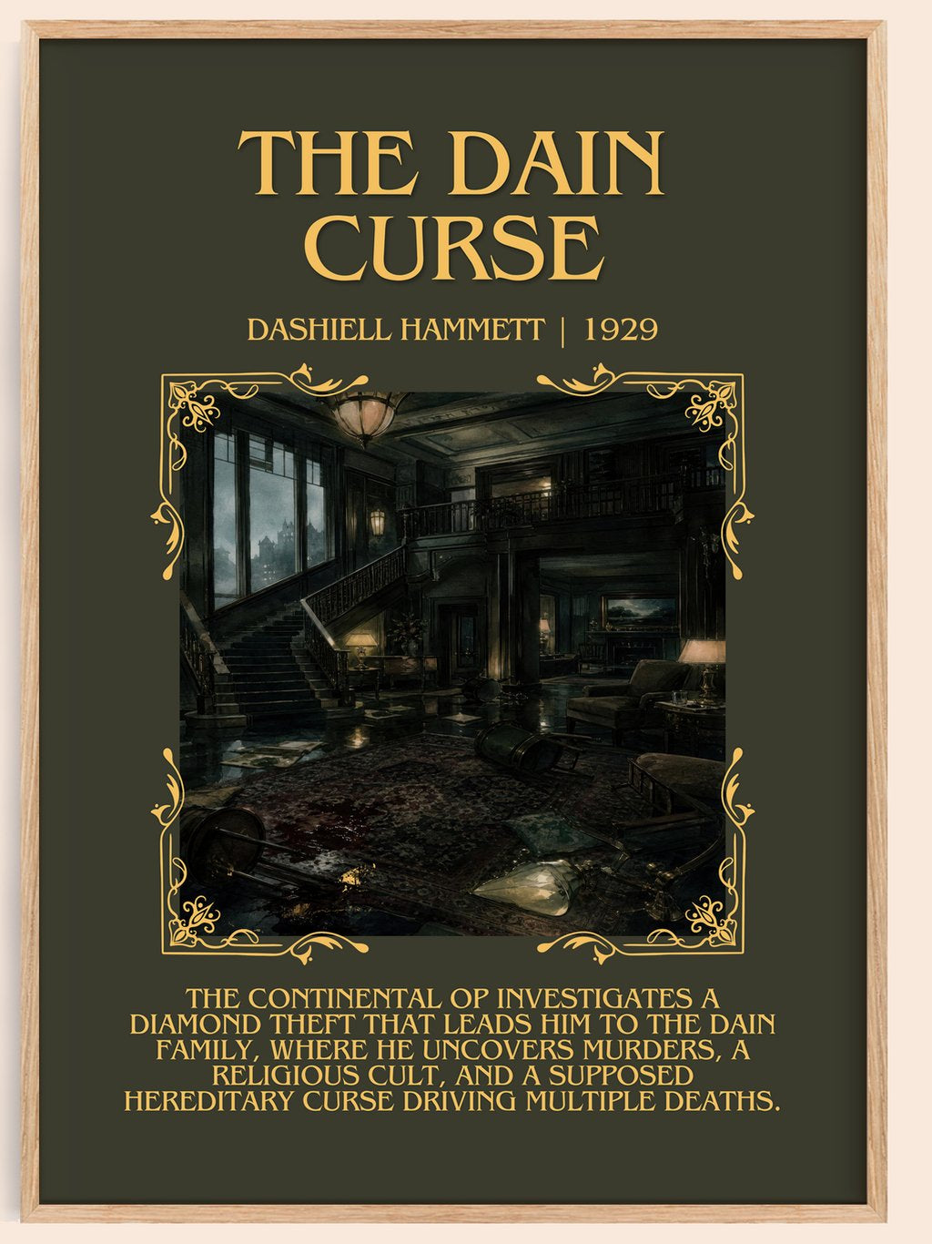 The Dain Curse Minimalist Book Poster by Dashiell Hammett – book poster