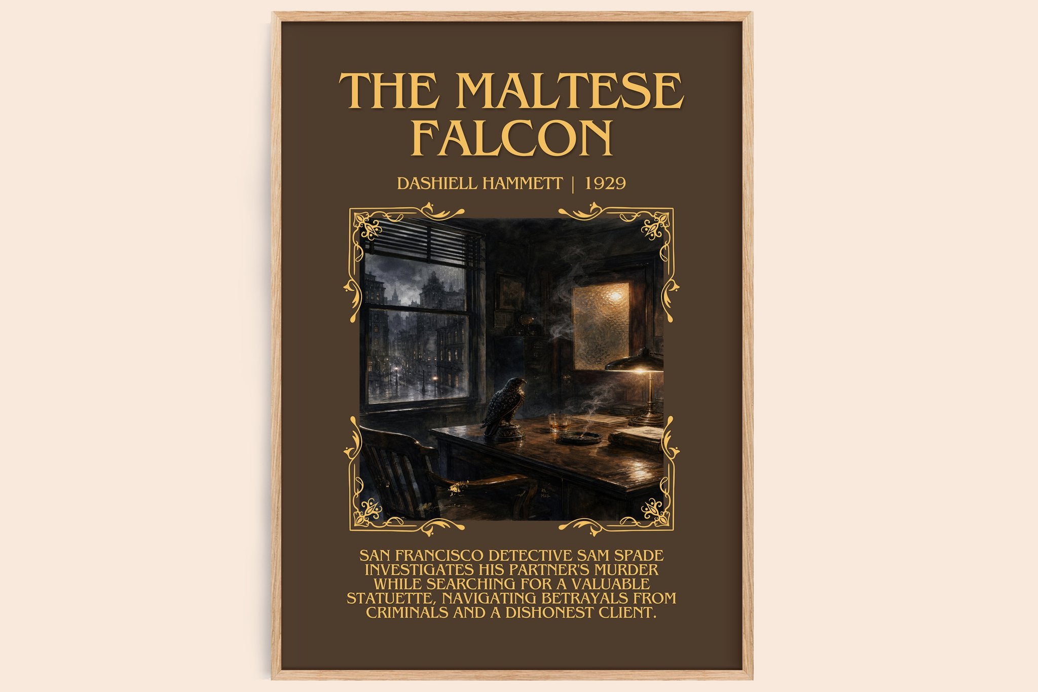 The Maltese Falcon Minimalist Book Poster by Dashiell Hammett