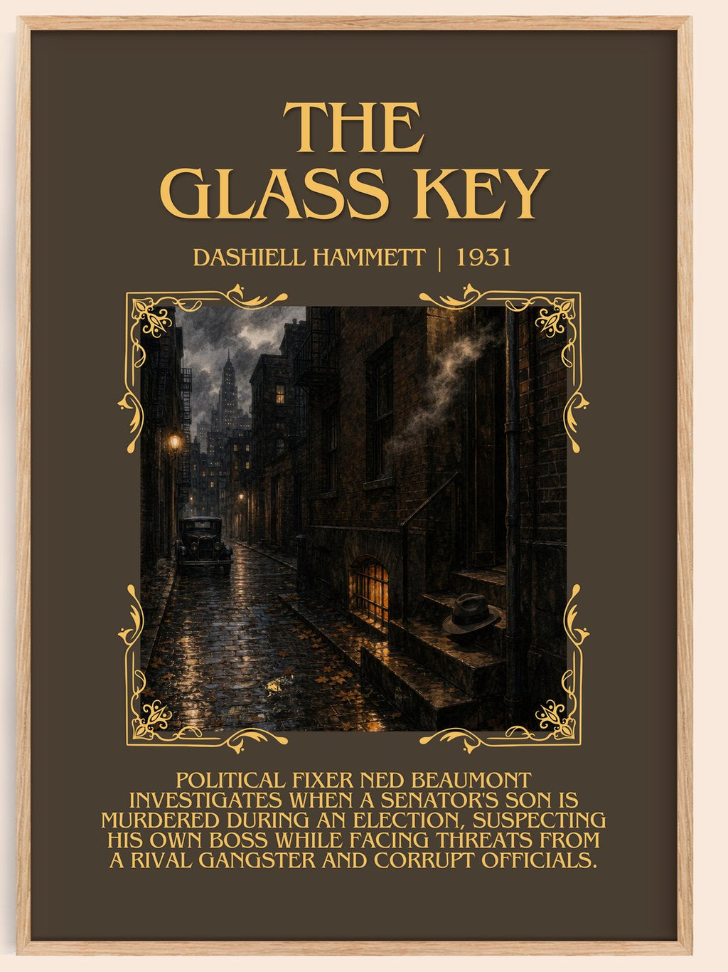 The Glass Key Minimalist Book Poster by Dashiell Hammett – book poster