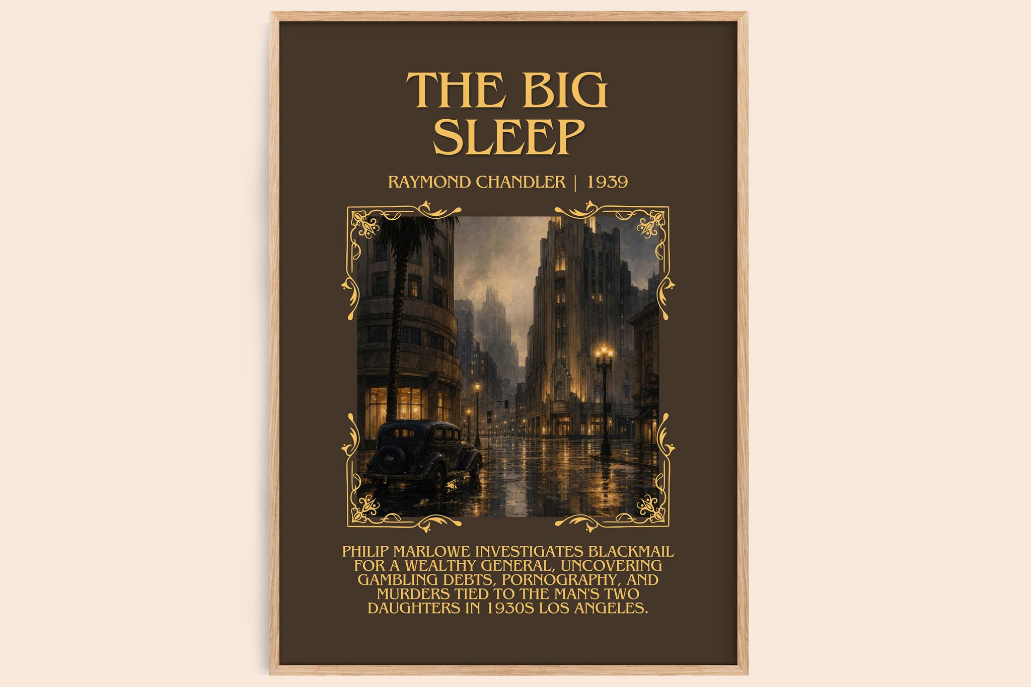 The Big Sleep Minimalist Book Poster by Raymond Chandler